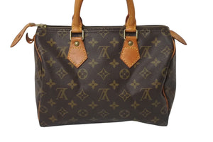 LOUIS VUITTON ルイヴィトン スピーディ25 ハンドバッグ M41109 モノグラム PVC レザー ゴールド金具 ブラウン 美品 中古 4c071223