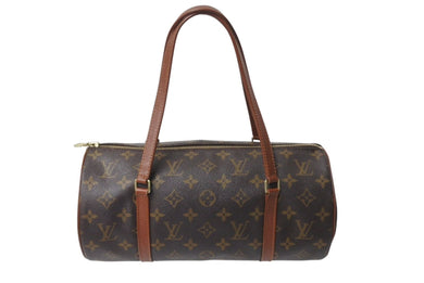 LOUIS VUITTON ルイヴィトン パピヨン30 GM ハンドバッグ M51365 筒型 モノグラム ゴールド金具 ブラウン 美品 中古 4c071225