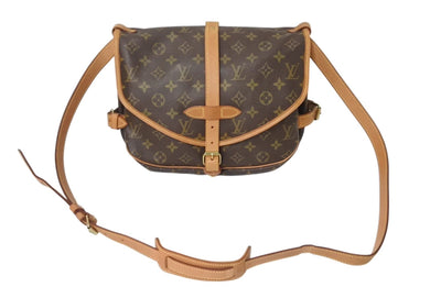 LOUIS VUITTON ルイヴィトン ソミュール30 ショルダーバッグ ブラウン モノグラム ロゴ 斜めがけ M42256 美品 中古 4c071226