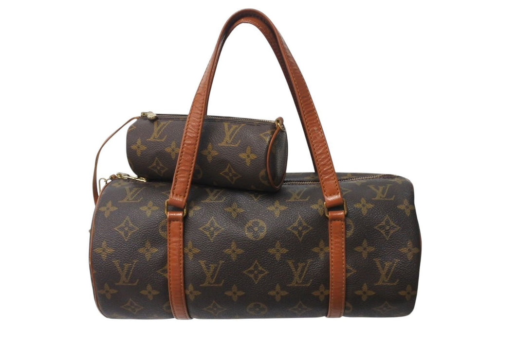 LOUIS VUITTON ルイヴィトン パピヨン30 GM ハンドバック 筒型 モノグラム M51365 ゴールド金具 ブラウン 美品 中古 4c071229