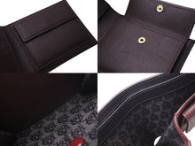 Load image into Gallery viewer, 極美品 dunhill ダンヒル 二つ折り財布 レザーウォレット L2S832A ロゴ ブラック バーガンディ 中古 4c071248