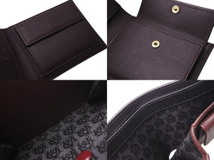 極美品 dunhill ダンヒル 二つ折り財布 レザーウォレット L2S832A ロゴ ブラック バーガンディ 中古 4c071248