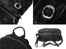 画像をギャラリービューアに読み込む, CHROME HEARTS クロムハーツ BSフレア 3WAY リュックサック ショルダーバッグ ダガージップ ブラック シルバー925 レザー 美品 中古 4c071259 