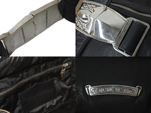 CHROME HEARTS クロムハーツ BSフレア 3WAY リュックサック ショルダーバッグ ダガージップ ブラック シルバー925 レザー 美品 中古 4c071259 