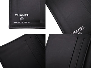 CHANEL シャネル ココマーク カードケース パスケース 名刺 22番台 スペイン製 キャビアスキン ブラック 美品 中古 4c071273
