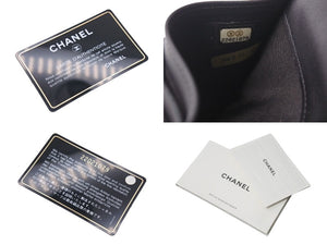 CHANEL シャネル ココマーク カードケース パスケース 名刺 22番台 スペイン製 キャビアスキン ブラック 美品 中古 4c071273