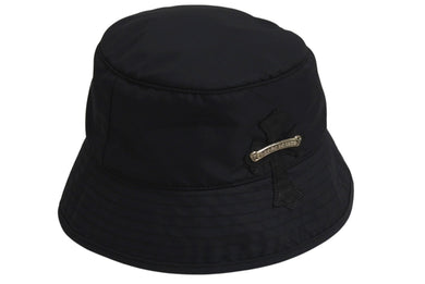 新品同様 CHROME HEARTS クロムハーツ クロスパッチ ナイロンバケットハット 帽子 HAT U CHUM ブラック シルバー金具 中古 4c071293