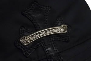 新品同様 CHROME HEARTS クロムハーツ クロスパッチ ナイロンバケットハット 帽子 HAT U CHUM ブラック シルバー金具 中古 4c071293