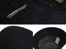 Load image into Gallery viewer, 新品同様 CHROME HEARTS クロムハーツ クロスパッチ ナイロンバケットハット 帽子 HAT U CHUM ブラック シルバー金具 中古 4c071293
