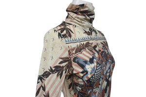 極美品 Jean Paul GAULTIER ジャンポールゴルチェ パワーネットカウガールハイネックカットソー 40 アイボリー 中古 4c071316 