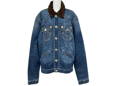 TRUE RELIGION トゥルー レリジョン JIMMY SHERPA BIG T ジミー シェルパ ビック T ブルー サイズ L 美品 中古 4c071323