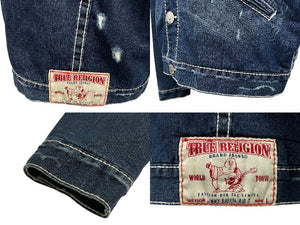 TRUE RELIGION トゥルー レリジョン JIMMY SHERPA BIG T ジミー シェルパ ビック T ブルー サイズ L 美品 中古 4c071323
