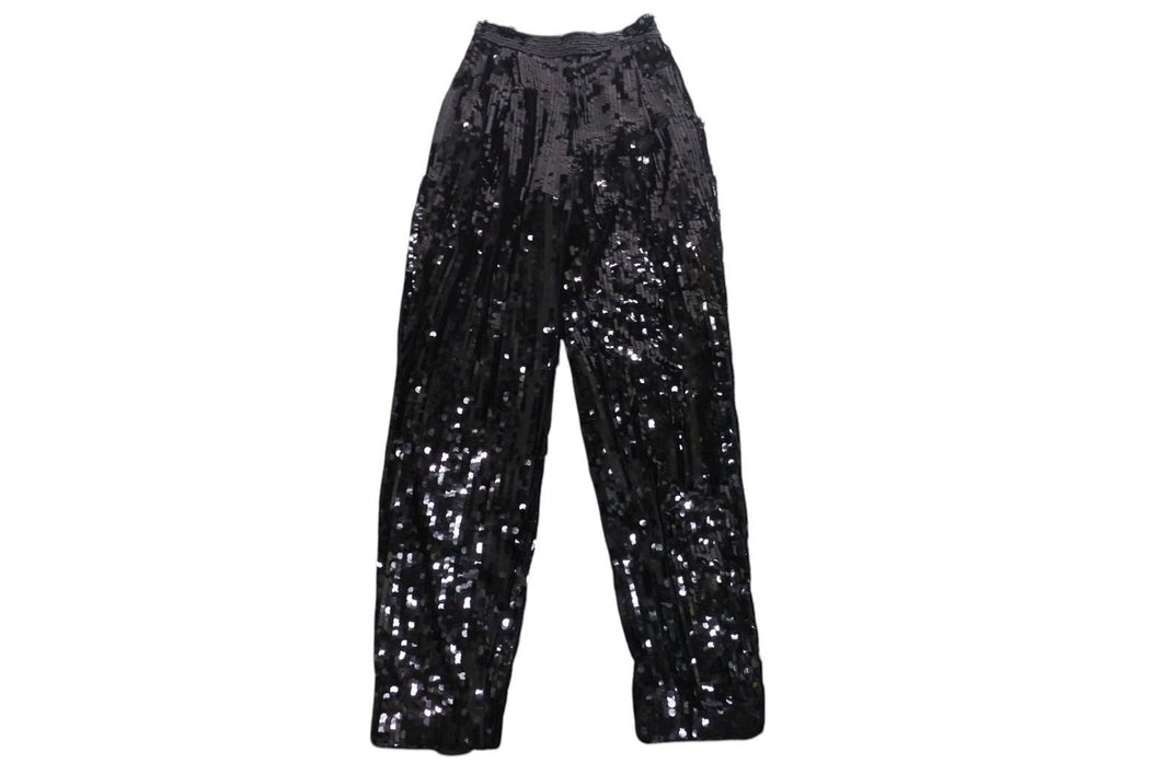 極美品 ISABEL MARANT ÉTOILE イザベル マラン エトワール ティティアン スパンコール メッシュ テーパードパンツ 中古 4c071334