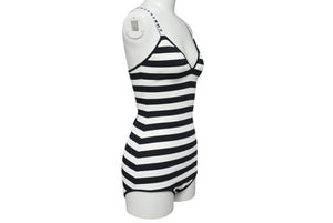 極美品 CHRISTIAN DIOR striped bodysuit クリスチャンディオール 春 2018 ボーダー ボディスーツ サイズS 中古 4c071346