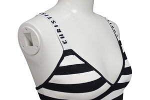 極美品 CHRISTIAN DIOR striped bodysuit クリスチャンディオール 春 2018 ボーダー ボディスーツ サイズS 中古 4c071346