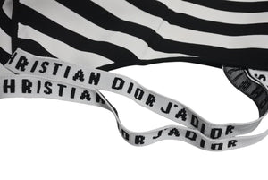極美品 CHRISTIAN DIOR striped bodysuit クリスチャンディオール 春 2018 ボーダー ボディスーツ サイズS 中古 4c071346