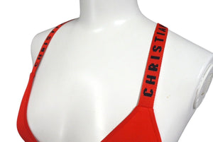 極美品 CHRISTIAN DIOR クリスチャンディオール ブラレット 8C24001AM452 レディース レーヨン サイズS レッド 中古 4c071347