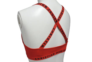 極美品 CHRISTIAN DIOR クリスチャンディオール ブラレット 8C24001AM452 レディース レーヨン サイズS レッド 中古 4c071347