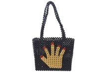 Load image into Gallery viewer, 極美品 Susan Alexandra スーザン アレクサンドラ Hand bag ハンドバッグ 手形 2020SS ビーズ ブラック オレンジ レッド 中古 4c071353