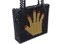 Load image into Gallery viewer, 極美品 Susan Alexandra スーザン アレクサンドラ Hand bag ハンドバッグ 手形 2020SS ビーズ ブラック オレンジ レッド 中古 4c071353