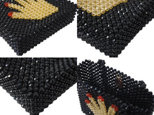 Load image into Gallery viewer, 極美品 Susan Alexandra スーザン アレクサンドラ Hand bag ハンドバッグ 手形 2020SS ビーズ ブラック オレンジ レッド 中古 4c071353