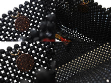 Load image into Gallery viewer, 極美品 Susan Alexandra スーザン アレクサンドラ Hand bag ハンドバッグ 手形 2020SS ビーズ ブラック オレンジ レッド 中古 4c071353