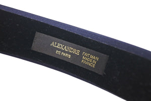 ALEXANDRE DE PARIS アレクサンドル ドゥ パリ カチューシャ ヘアアクセサリー フランス製 サテン ネイビー 美品 中古 4c071366