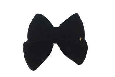 ALEXANDRE DE PARIS アレクサンドル ドゥ パリ バレッタ リボン ヘアアクセサリー ベロア ブラック ゴールド金具 美品 中古 4c071367 