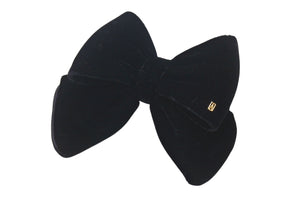 ALEXANDRE DE PARIS アレクサンドル ドゥ パリ バレッタ リボン ヘアアクセサリー ベロア ブラック ゴールド金具 美品 中古 4c071367 