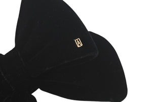 ALEXANDRE DE PARIS アレクサンドル ドゥ パリ バレッタ リボン ヘアアクセサリー ベロア ブラック ゴールド金具 美品 中古 4c071367 