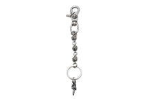 Load image into Gallery viewer, CHROME HEARTS クロムハーツ ダガーチャーム キーリング クロスボール 重量約67.0g シルバー925 3ボール STERLING刻印 美品 中古 4c071380