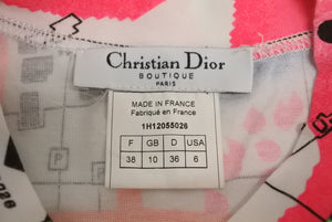 Christian Dior クリスチャンディオール 半袖Tシャツ 地図 マップ 1H12055026 フランス製 コットン マルチカラー 38 美品 中古 4c071391