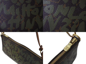 LOUIS VUITTON ルイヴィトン ポシェットアクセソワールモノグラムグラフィティ M92191 ハンドバッグ カーキ 中古 4c071394