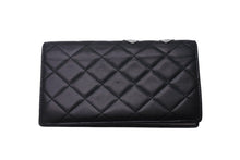 Load image into Gallery viewer, CHANEL シャネル カンボンライン 長財布 ココマーク 14番台 レザー ブラック グレー レザー 美品 中古 4c071407