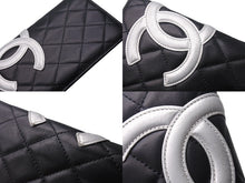 Load image into Gallery viewer, CHANEL シャネル カンボンライン 長財布 ココマーク 14番台 レザー ブラック グレー レザー 美品 中古 4c071407