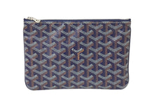 Load image into Gallery viewer, 新品同様 GOYARD ゴヤールSENAT PM セナ ポーチ ミニバッグ クラッチバッグ コーティングキャンバス ネイビー シルバー金具 中古 4c071416