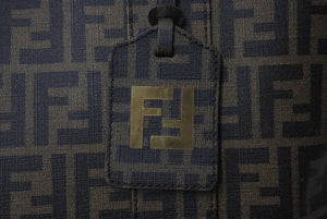 極美品 FENDI フェンディ トートバッグ 7VA196 ズッカ柄 総柄 PVC ブラウン アンティークゴールド金具 中古 4c071425 