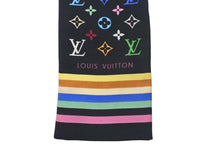Load image into Gallery viewer, LOUIS VUITTON ルイヴィトン ネクタイ モノグラム マルチカラー イタリア製 シルク ブラック 美品 中古 4c071429