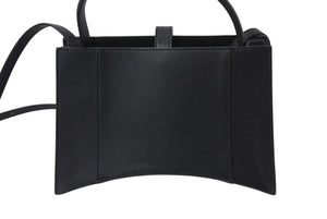 極美品 BALENCIAGA バレンシアガ ハンドバッグ アワーグラス 619669 ブラック シルバー金具 中古 4c071435