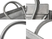 Load image into Gallery viewer, 極美品 CELINE セリーヌ ラゲージ ナノ 2WAY ショルダーバッグ ハンドバッグ イタリア製 レザー シルバー シルバー金具 中古 4c071436