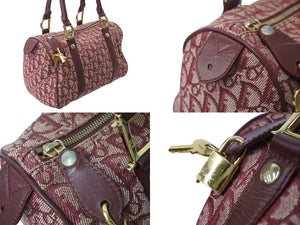 Christian Dior ディオール ハンドバッグ カバン スピーディ 25cm ボストン トロッター レッド ジャガード 美品 中古 4c071463
