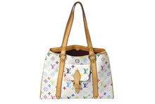 Load image into Gallery viewer, LOUIS VUITTON ルイヴィトン オーレリアMM トートバッグ M40094 村上隆 モノグラムマルチカラー ホワイト 美品 中古 4c071464