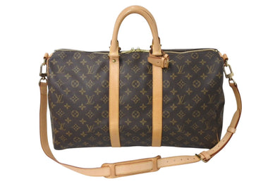 極美品 LOUIS VUITTON ルイヴィトン ボストンバッグ キーポルバンドリエール45 モノグラム M41418 ブラウン ゴールド金具 中古 4c071468