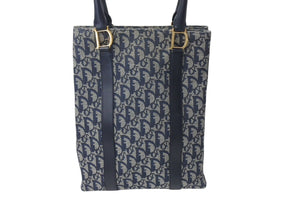 Christian Dior ディオール ハンドバッグ カバン スピーディ キャンバス トロッター柄 ネイビー 美品 中古 4c071473