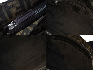 FENDI フェンディ ズッカ柄 マンマバケット ワンマバケット ショルダーバッグ コットンキャンバス レザー シルバー金具 美品 中古 4c071474 