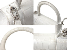 Load image into Gallery viewer, BALENCIAGA バレンシアガ HOURGLASS XS ハンドバッグ 5928331LR6Y9016 ホワイト シルバー金具 美品 4c071477