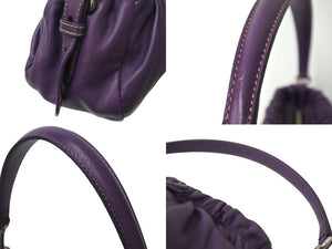 PRADA プラダ ワンショルダーバッグ ショルダーバッグ トライアングルロゴ イタリア製レザー パープルシルバー金具 美品 中古 4c071486 