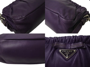 PRADA プラダ ワンショルダーバッグ ショルダーバッグ トライアングルロゴ イタリア製レザー パープルシルバー金具 美品 中古 4c071486 