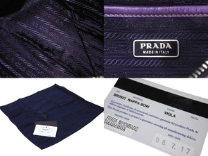 PRADA プラダ ワンショルダーバッグ ショルダーバッグ トライアングルロゴ イタリア製レザー パープルシルバー金具 美品 中古 4c071486 