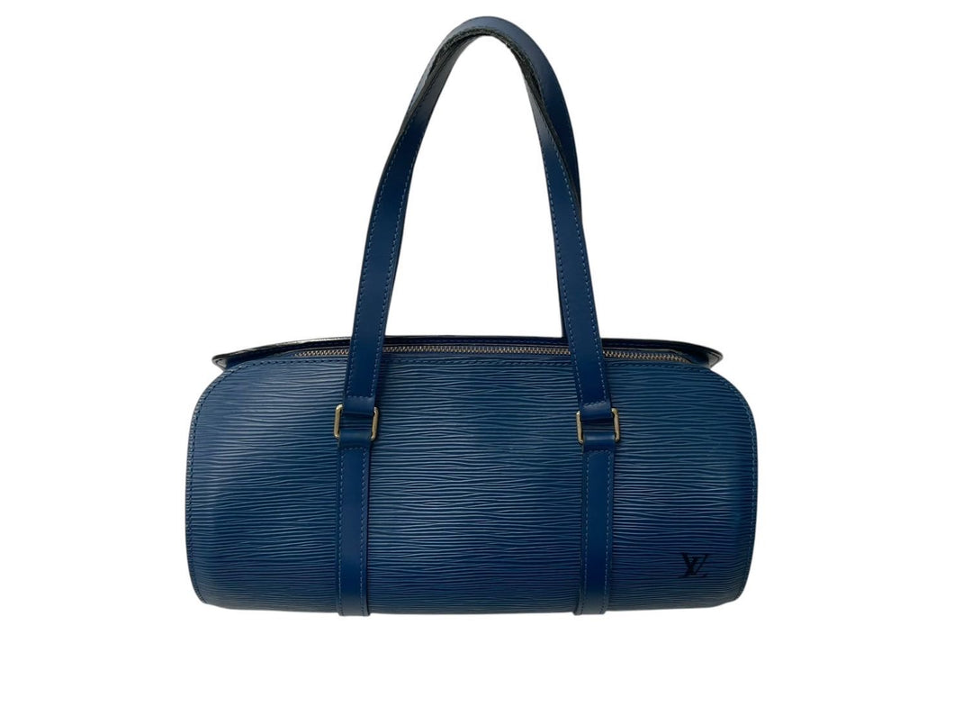 LOUIS VUITTON ルイヴィトン スフロ ハンドバッグ バレルバッグ 筒型 M52862 エピレザー ブルー ゴールド金具 美品 中古 4c071490